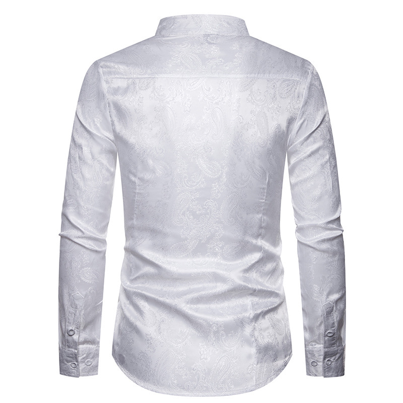 2021 High quality Tuxedo Shirt Men Stylish Irregular Hem Design Slim Fit Dress Shirts Mens Wedding Party Chemise Homme