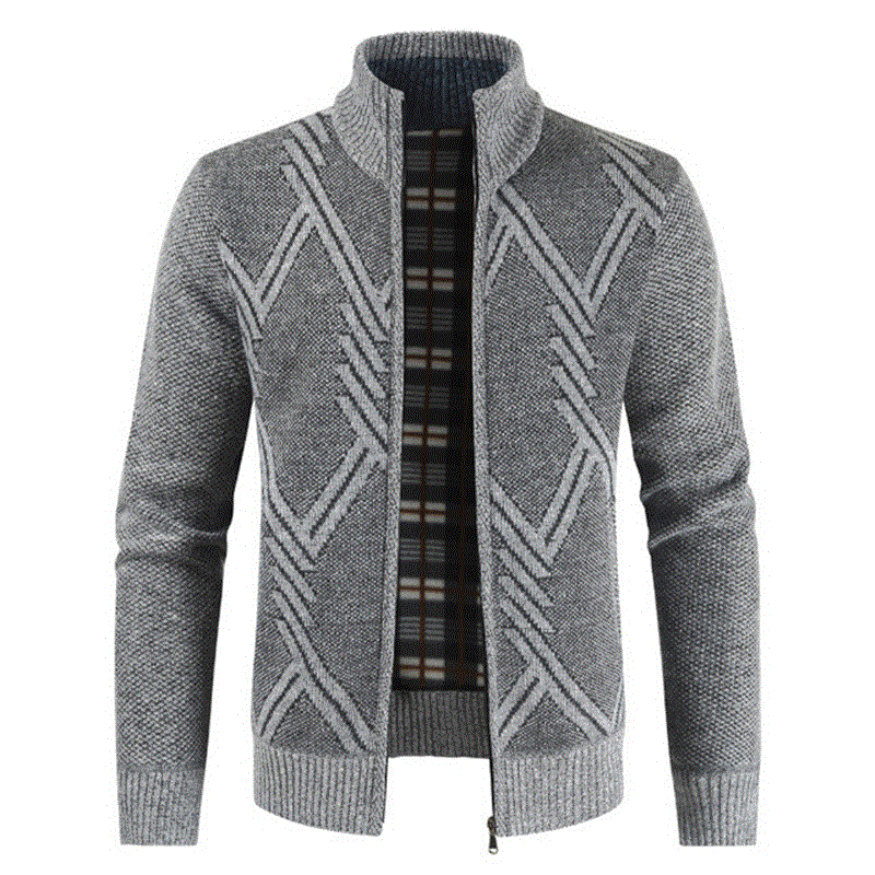 2021 High quality Autumn Winter Jackets Men Coats Slim Thick Fleece Coats Men Jacket Casual Stand Collar Zip Jacket