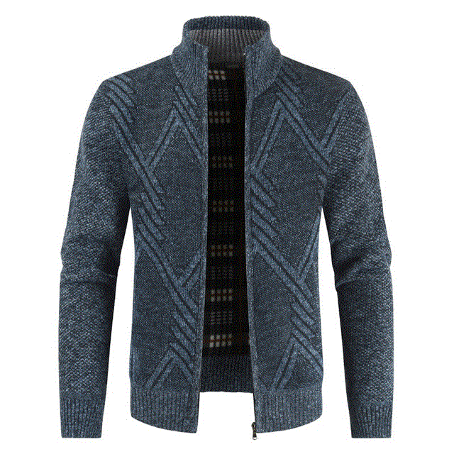 2021 High quality Autumn Winter Jackets Men Coats Slim Thick Fleece Coats Men Jacket Casual Stand Collar Zip Jacket