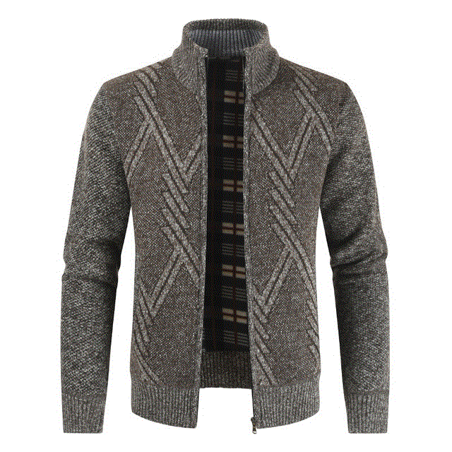 2021 High quality Autumn Winter Jackets Men Coats Slim Thick Fleece Coats Men Jacket Casual Stand Collar Zip Jacket