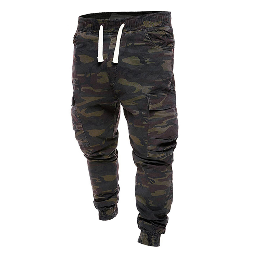 2021 High quality Men Military Camouflage Print Trousers Multi Pockets Cargo Jog Pants Sportswear Sweatpants Male