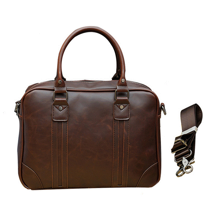 2021 High quality Men Briefcase Male Business Men's Handbags Leather Messenger bag Office Vintage Shoulder Laptop Bag