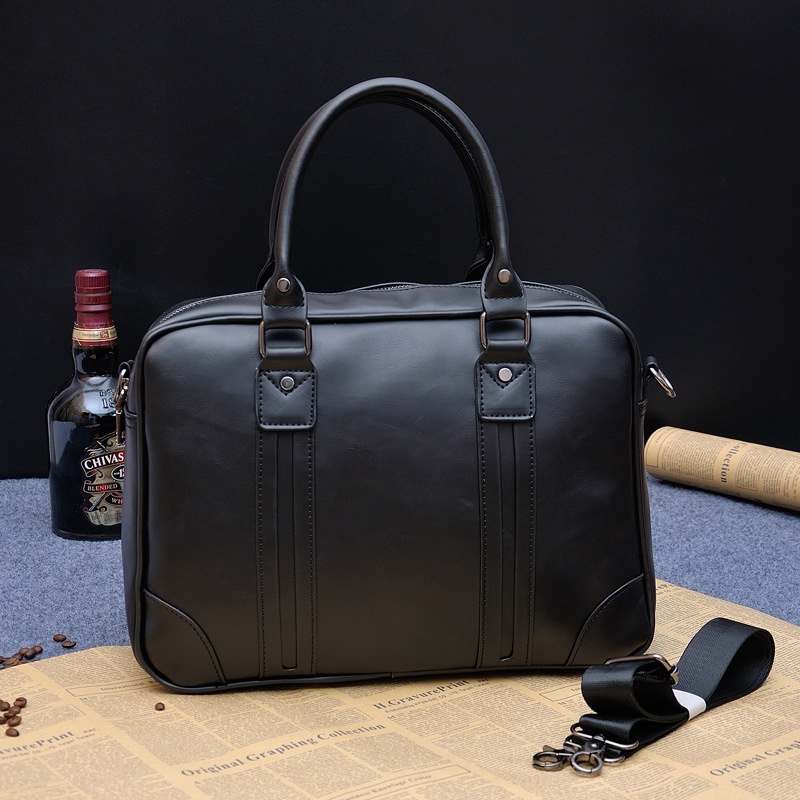 2021 High quality Men Briefcase Male Business Men's Handbags Leather Messenger bag Office Vintage Shoulder Laptop Bag
