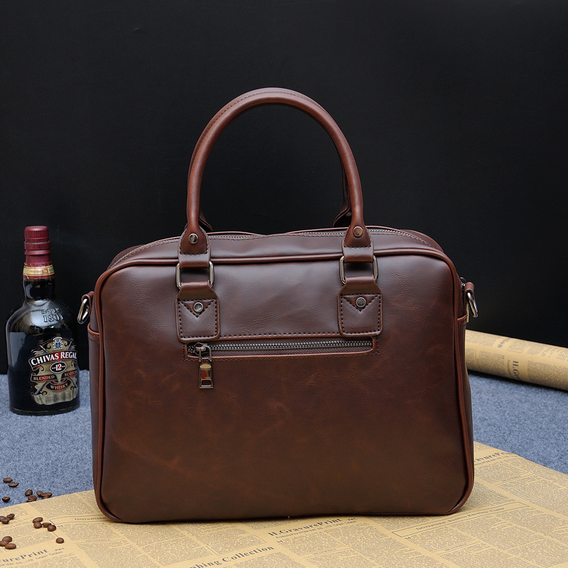 2021 High quality Men Briefcase Male Business Men's Handbags Leather Messenger bag Office Vintage Shoulder Laptop Bag