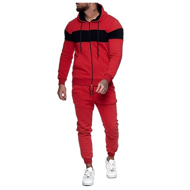 2021 High quality Autumn Winter Mens Tracksuit Jogging Suits Patchwork Hoodies Set Man Hoodies and pants Male Gym Set