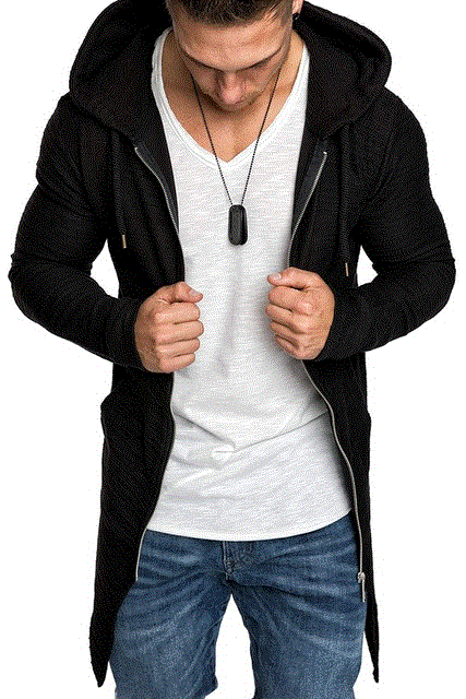 2021 High quality Men Dovetail Long Style Trench Male Cool Style Zip Sports Jacket Long Sleeve Hooded Coat Plus Size