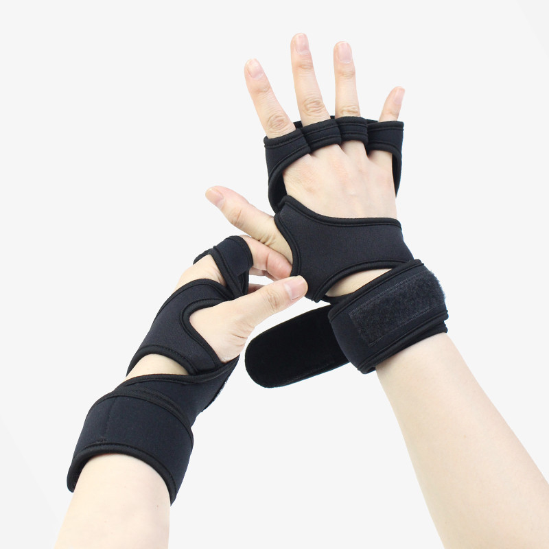 2021 High quality Men Women Sports Weight Lifting Gloves Fitness Training Gymnastics Grips Gym Hand Palm Protector