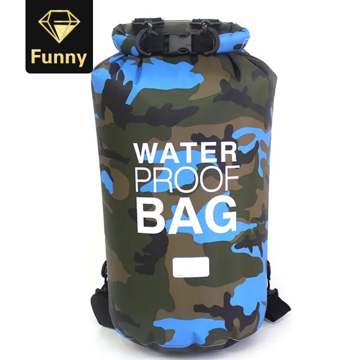 2021 High quality Outdoor Bag Camouflage Portable Rafting Diving Dry Bag Sack PVC Waterproof Folding  Storage Bag