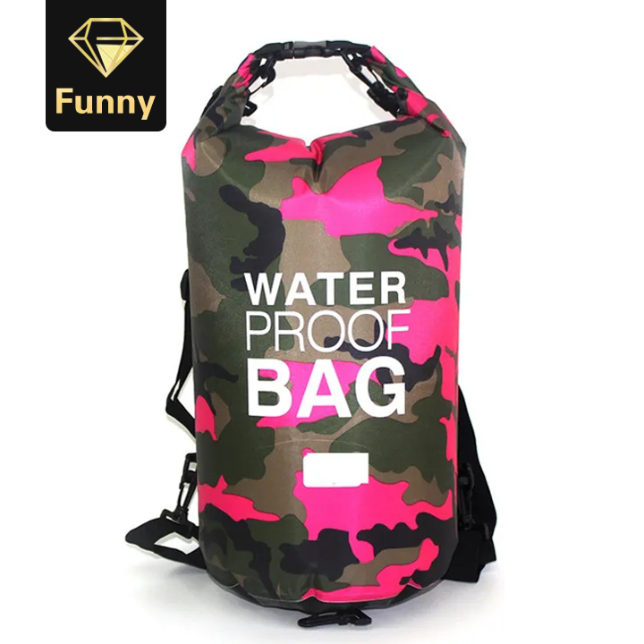 2021 High quality Outdoor Bag Camouflage Portable Rafting Diving Dry Bag Sack PVC Waterproof Folding  Storage Bag