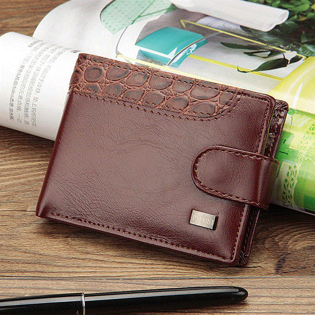 2021 High quality Leather Vintage Men Wallets Coin Pocket Hasp Small Wallet Men Purse Card Holder Male Money Bag