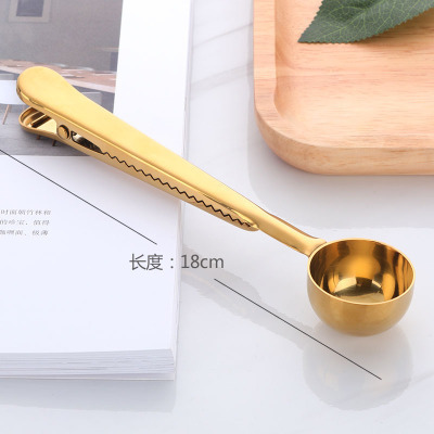 2021 High quality Household Two in one Spoon Stainless Steel Sealing Clip Kitchen Accessories