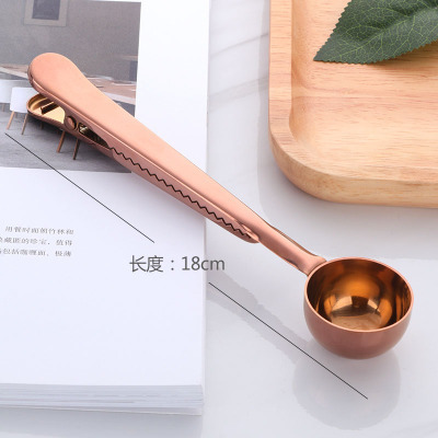2021 High quality Household Two in one Spoon Stainless Steel Sealing Clip Kitchen Accessories