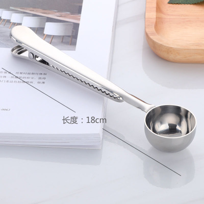 2021 High quality Household Two in one Spoon Stainless Steel Sealing Clip Kitchen Accessories