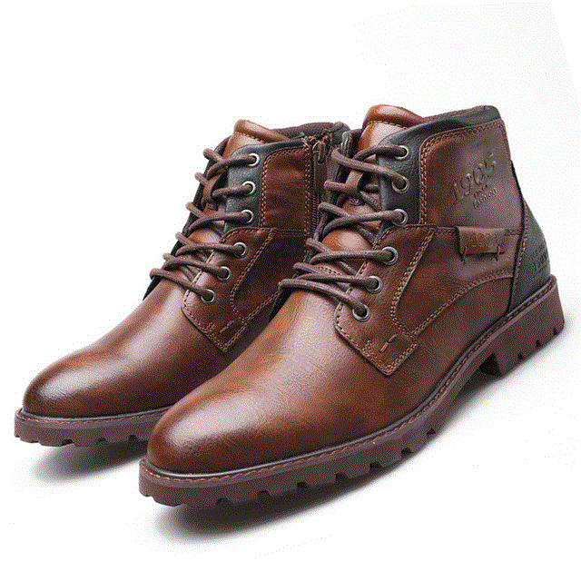 2021 High quality Men Leather Boots Spring Autumn Vintage Style Men Zipper Footwear Fashion Casual Shoes Men Boots
