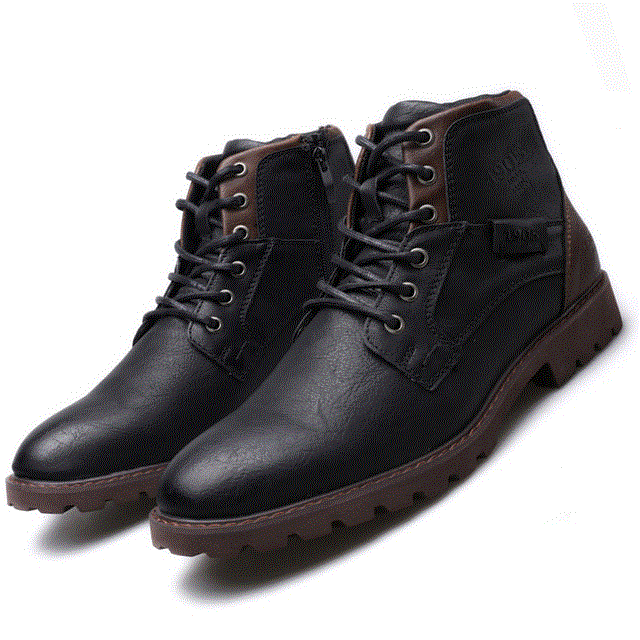 2021 High quality Men Leather Boots Spring Autumn Vintage Style Men Zipper Footwear Fashion Casual Shoes Men Boots
