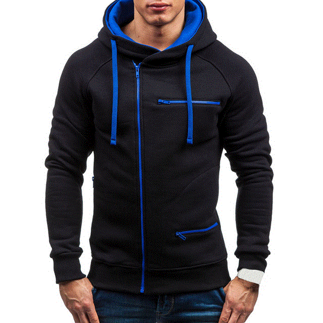 2021 High quality Men Hoodie Sweatshirt Casual Long Sleeve Mens Hoodies Slim Zipper Hooded Cardigan Men Sweatshirts