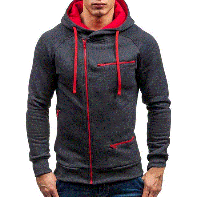 2021 High quality Men Hoodie Sweatshirt Casual Long Sleeve Mens Hoodies Slim Zipper Hooded Cardigan Men Sweatshirts