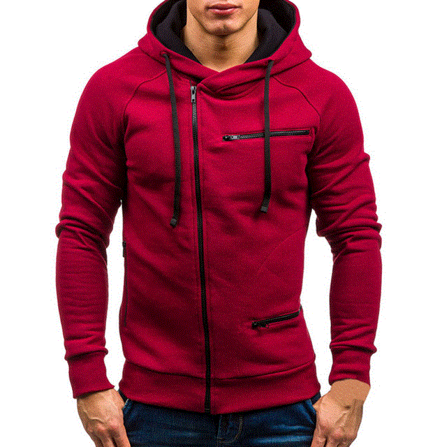 2021 High quality Men Hoodie Sweatshirt Casual Long Sleeve Mens Hoodies Slim Zipper Hooded Cardigan Men Sweatshirts