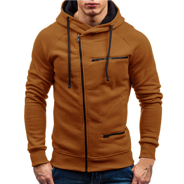 2021 High quality Men Hoodie Sweatshirt Casual Long Sleeve Mens Hoodies Slim Zipper Hooded Cardigan Men Sweatshirts