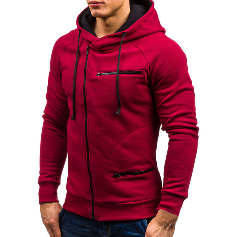 2021 High quality Men Hoodie Sweatshirt Casual Long Sleeve Mens Hoodies Slim Zipper Hooded Cardigan Men Sweatshirts