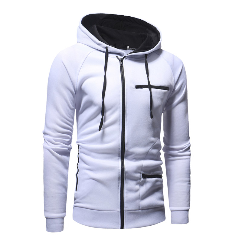 2021 High quality Men Hoodie Sweatshirt Casual Long Sleeve Mens Hoodies Slim Zipper Hooded Cardigan Men Sweatshirts