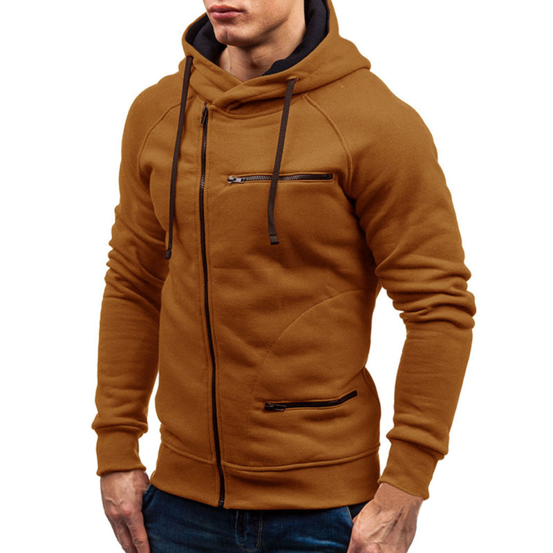 2021 High quality Men Hoodie Sweatshirt Casual Long Sleeve Mens Hoodies Slim Zipper Hooded Cardigan Men Sweatshirts