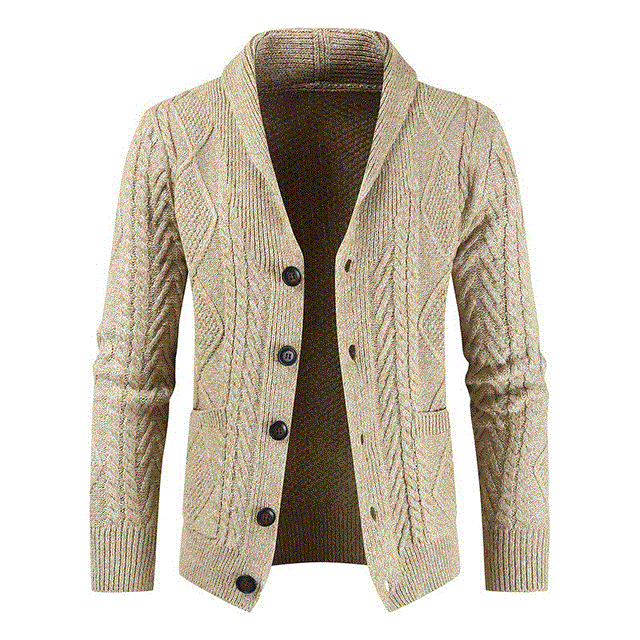 2021 High quality Men's Sweater Fashion Warm Coats Casual Single Breasted Cardigan Men Clothing