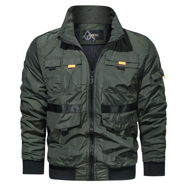 2021 High quality Fashion Autumn Jacket Men Stand Collar Leisure Autumn Mens Jacket Business Casual Zipper Jacket Coat