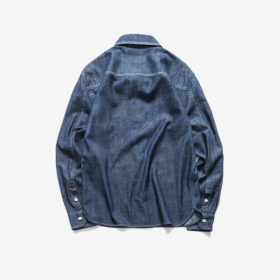 2021 High quality Men harajuku denim shirts male vintage jeans shirts male designer spring korean hip hop clothing