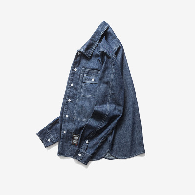 2021 High quality Men harajuku denim shirts male vintage jeans shirts male designer spring korean hip hop clothing