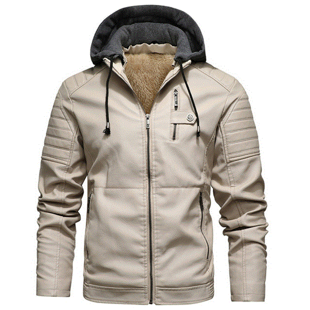 2021 High quality Men Fleece Liner PU Leather Jackets Coats Autumn Winter Casual Motorcycle Jacket Windbreaker Jackets