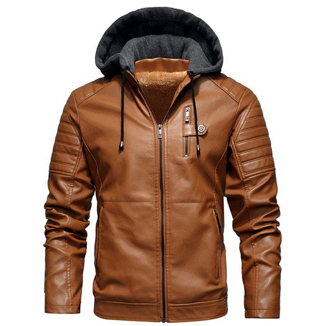 2021 High quality Men Fleece Liner PU Leather Jackets Coats Autumn Winter Casual Motorcycle Jacket Windbreaker Jackets