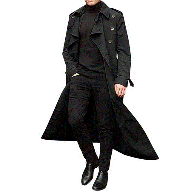 2021 High quality Spring Autumn Men's Long Windbreaker Fashion Casual Jacket Lapel Double breasted Male Trench Coat