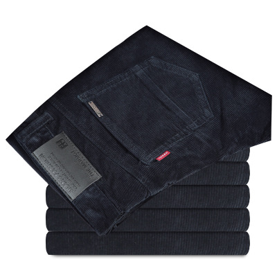 2021 High quality High Quality Autumn Winter Male Business Men Trousers Straight Corduroy Pant Breathable Casual Pants