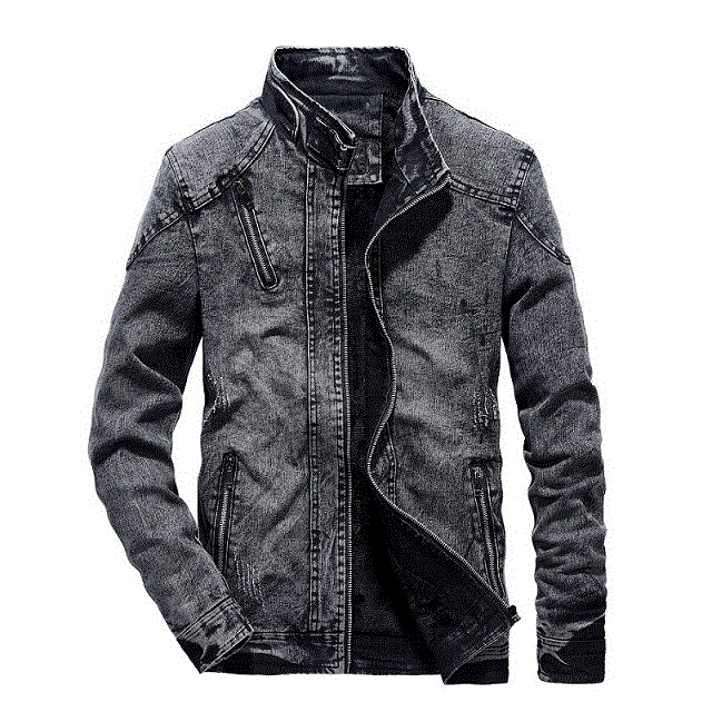 2021 High quality Men Jackets Autumn Winter Fashion Vintage Denim Jacket Coat Men Casual Jacket Stand collar Outerwear