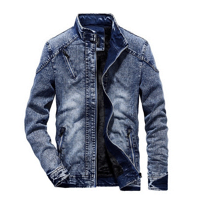 2021 High quality Men Jackets Autumn Winter Fashion Vintage Denim Jacket Coat Men Casual Jacket Stand collar Outerwear