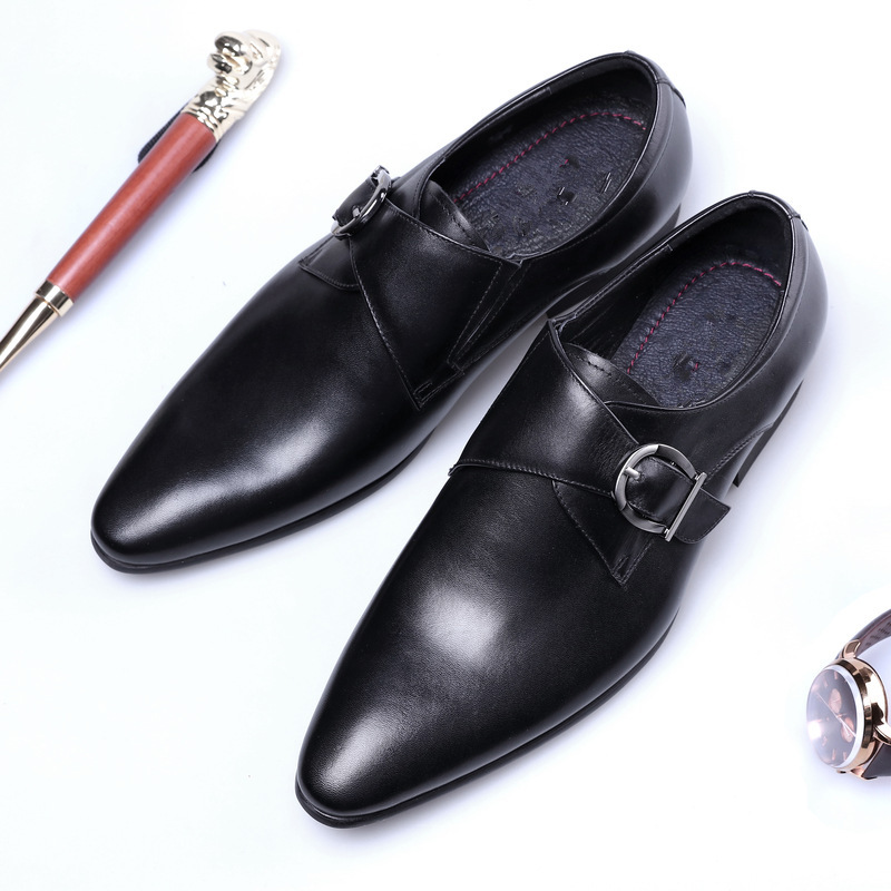 2021 High quality Men Leather Monk Strap Oxford Shoes for Men Wedding Business Formal Suit Mens Formal Shoes