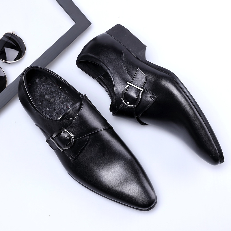 2021 High quality Men Leather Monk Strap Oxford Shoes for Men Wedding Business Formal Suit Mens Formal Shoes