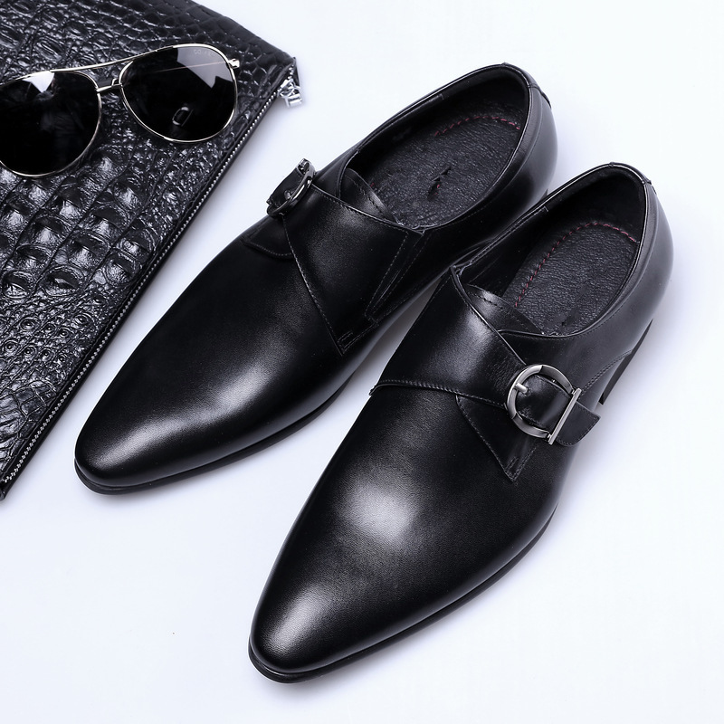 2021 High quality Men Leather Monk Strap Oxford Shoes for Men Wedding Business Formal Suit Mens Formal Shoes
