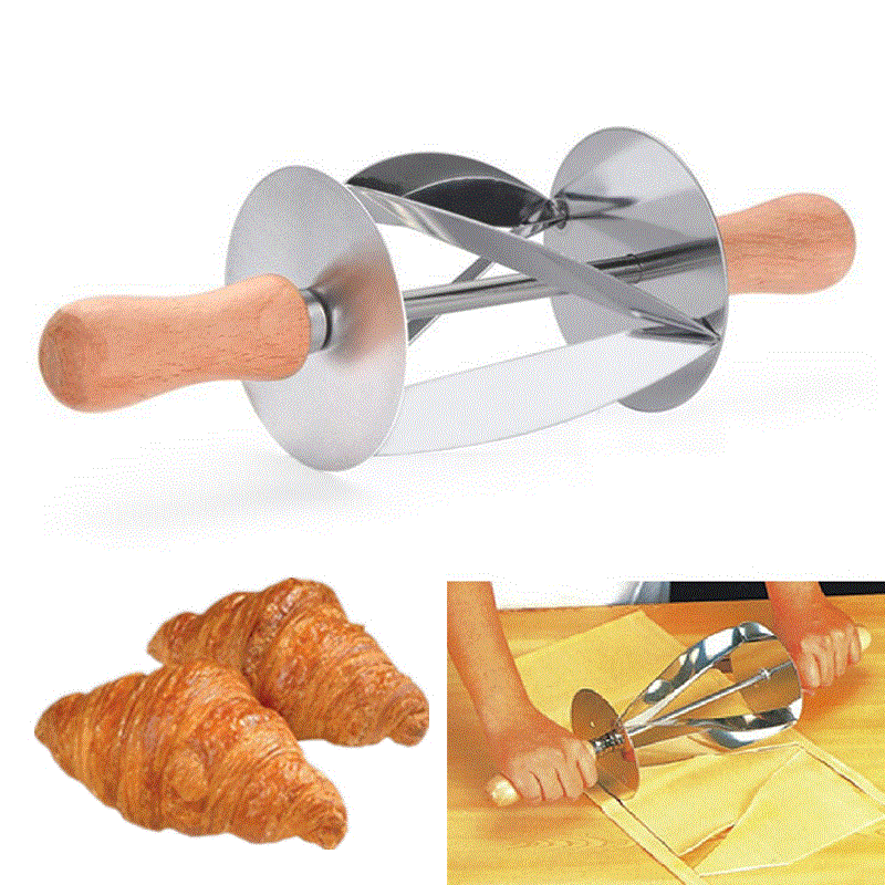 2021 High quality Kitchen Baking Stainless Steel  Making Croissant Cake Decorating Tools Rolling Dough Cutter Knife