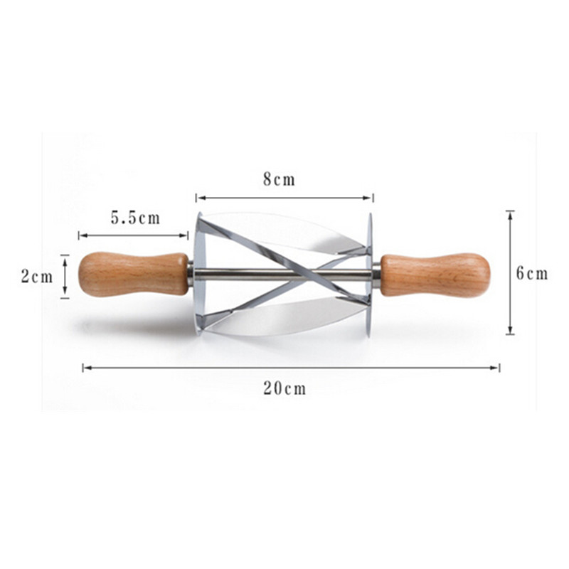 2021 High quality Kitchen Baking Stainless Steel  Making Croissant Cake Decorating Tools Rolling Dough Cutter Knife