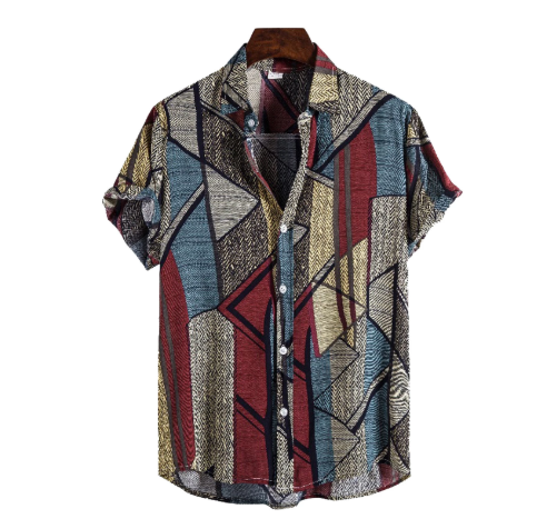 2021 High quality Men Splicing Shirt Button Loose Vintage Shirt Long Sleeve Blouse Stylish Casual Brand Shirts for men