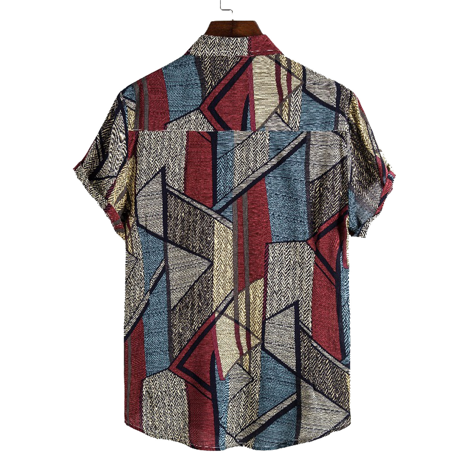 2021 High quality Men Splicing Shirt Button Loose Vintage Shirt Long Sleeve Blouse Stylish Casual Brand Shirts for men