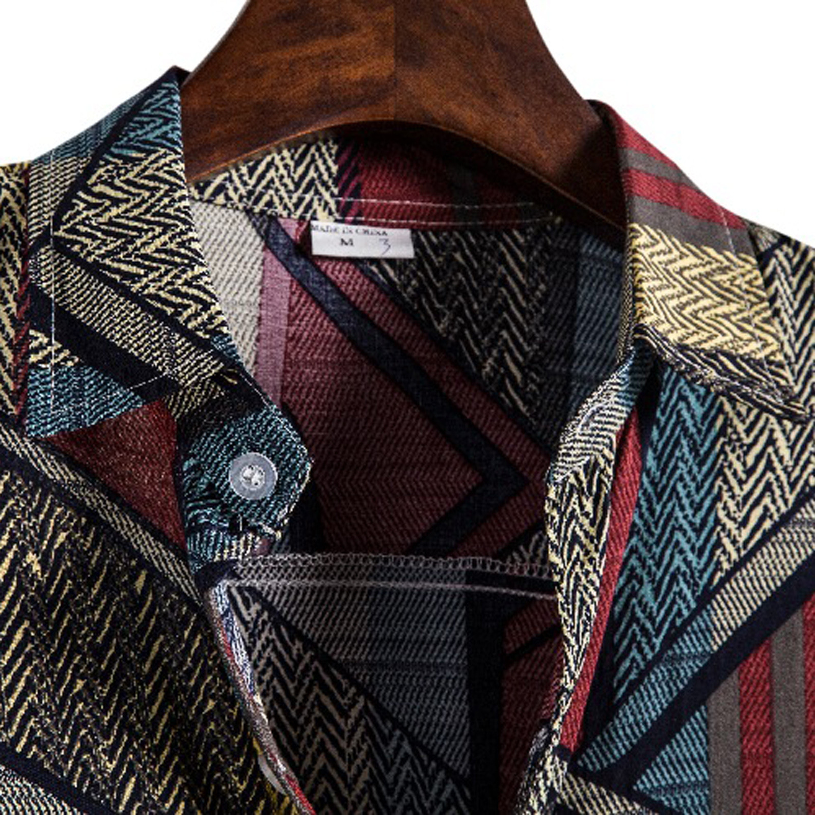 2021 High quality Men Splicing Shirt Button Loose Vintage Shirt Long Sleeve Blouse Stylish Casual Brand Shirts for men