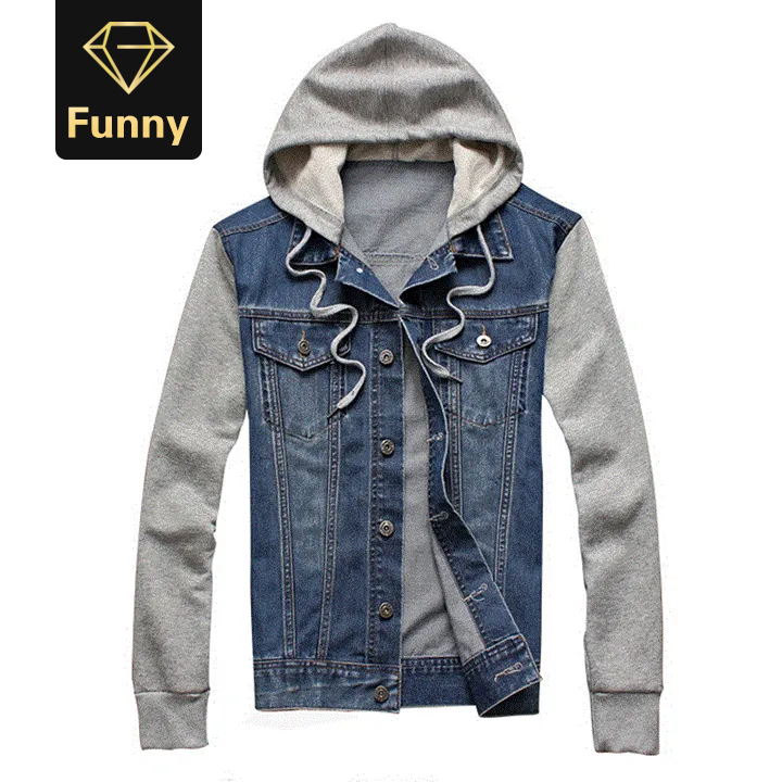 2021 High quality Denim Jacket Men Hooded Sportswear Outdoors Casual Fashion Hoodies Cowboy Mens Jacket and Coat