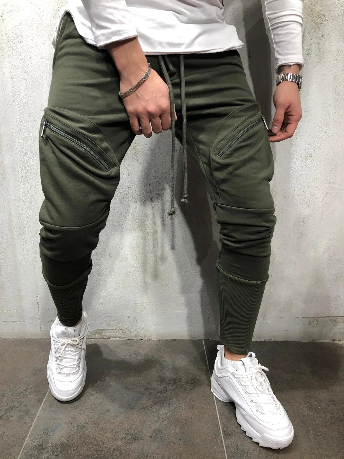 2021 High quality Men Fashion Hip Pop Pants Men Sweatpants Slacks Casual Elastic Joggings Sport Baggy Pockets Trousers