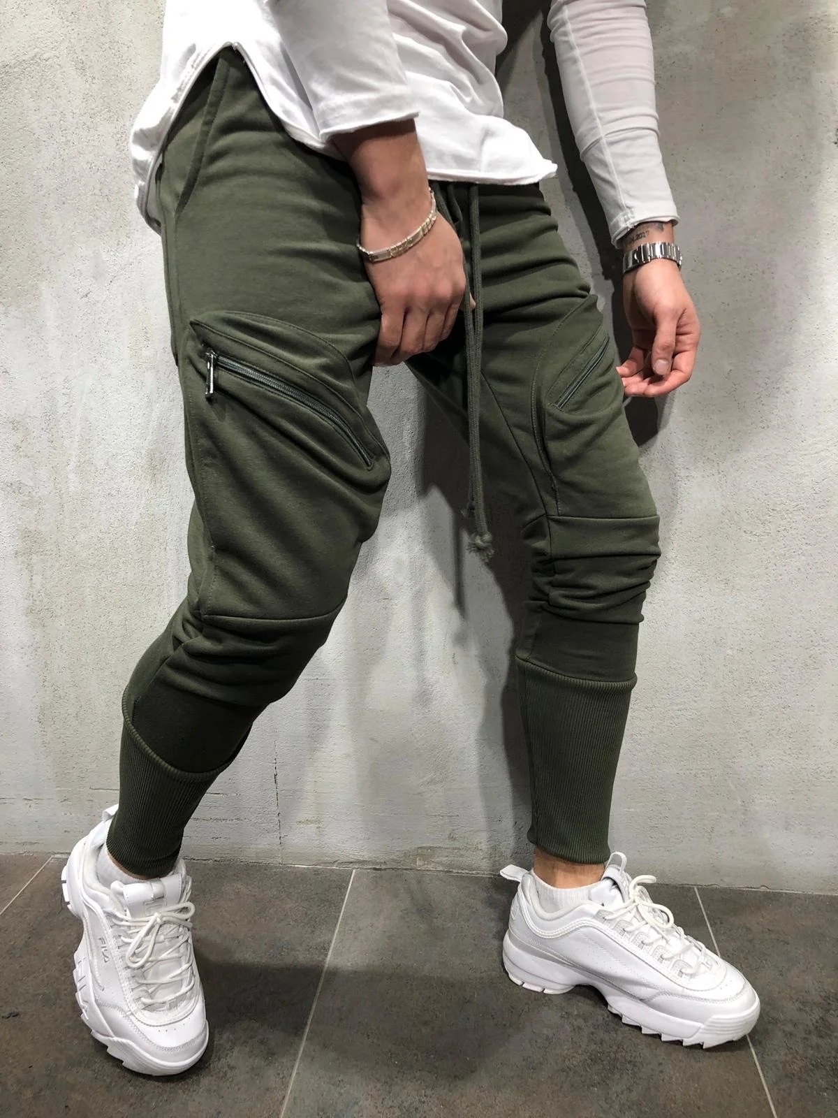 2021 High quality Men Fashion Hip Pop Pants Men Sweatpants Slacks Casual Elastic Joggings Sport Baggy Pockets Trousers