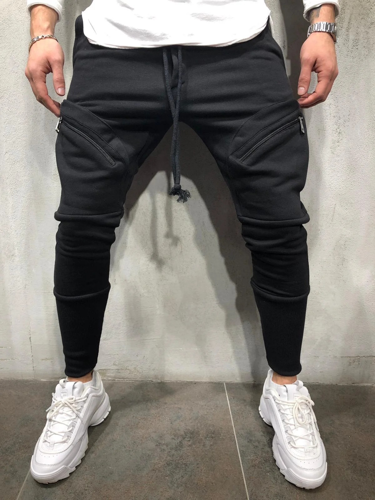 2021 High quality Men Fashion Hip Pop Pants Men Sweatpants Slacks Casual Elastic Joggings Sport Baggy Pockets Trousers