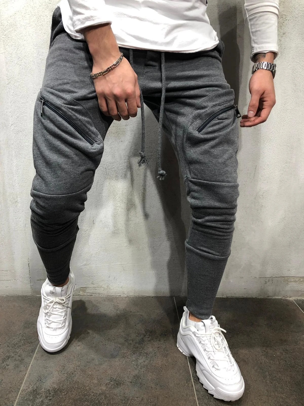 2021 High quality Men Fashion Hip Pop Pants Men Sweatpants Slacks Casual Elastic Joggings Sport Baggy Pockets Trousers