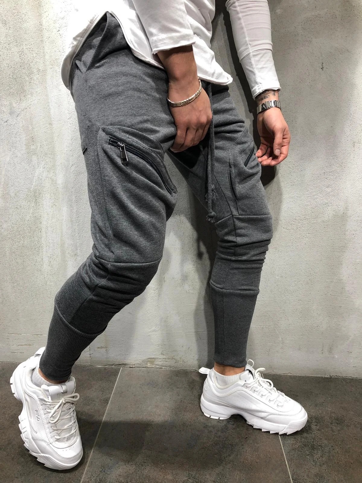 2021 High quality Men Fashion Hip Pop Pants Men Sweatpants Slacks Casual Elastic Joggings Sport Baggy Pockets Trousers